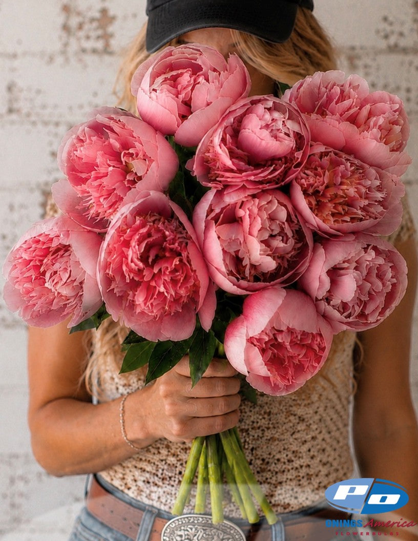 Peony: 20 Etched Salmon 5/8 eyes